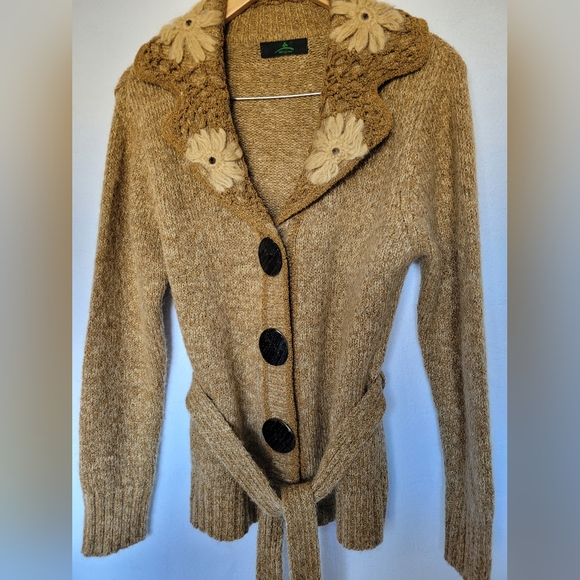 Weiyan Women's Wool/Cotton Cardigan Button/Snap Closure Openwork Medium - Picture 15 of 16